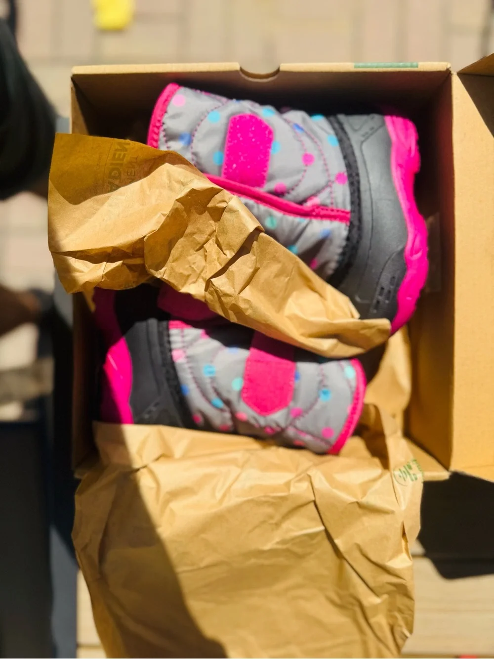 Kamik Kids Gray and Hot Pink Waterproof Snow Boots